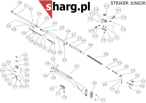 Element prowadzący do dźwigni naciągu do Hatsan STRIKER JUNIOR (557) Hatsan Arms
