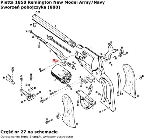 Sworzeń pobojczyka Pietta 1858 Remington New Model Army (880) Pietta Firearms