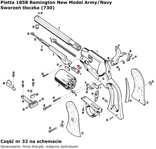 Sworzeń tłoczka pobojczyka Pietta 1858 Remington Model Army (730) Pietta Firearms