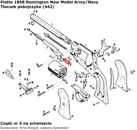 Tłoczek pobojczyka Pietta Remington 1858 New Model Army (442) Pietta Firearms