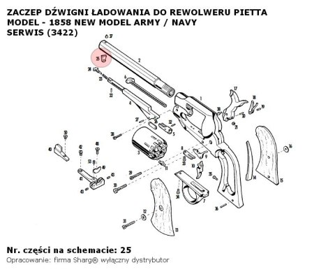 Zaczep dźwigni ładowania Pietta 1858 Remington New Model Army (881) Pietta Firearms