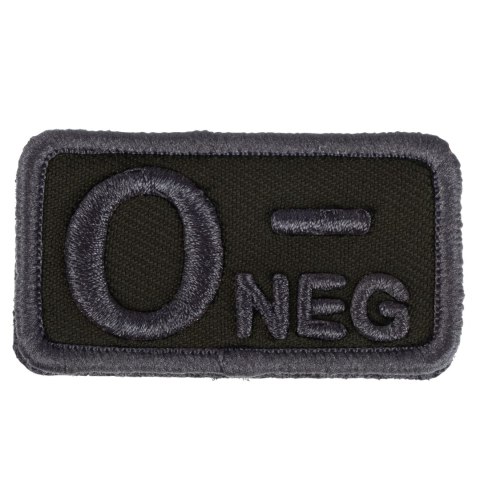 Emblemat na tkaninie narzepka grupa krwi 0 Minus zielony Fostex Garments