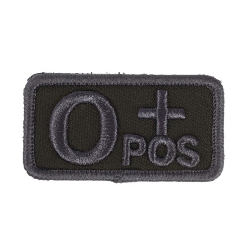 Emblemat na tkaninie narzepka grupa krwi 0 Plus zielony Fostex Garments