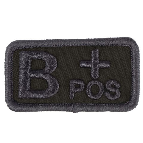 Emblemat na tkaninie narzepka grupa krwi B+ zielony Fostex Garments