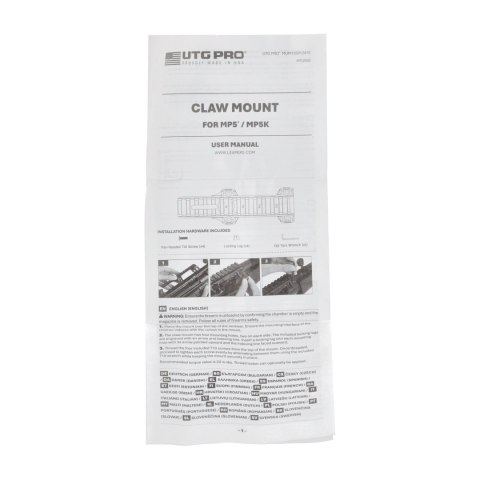 Górna szyna Picatinny do MP5/MP5K Leapers UTG Pro Claw Mount Leapers