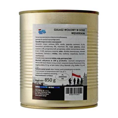 Gulasz Arpol wołowy w sosie węgierskim 850 g Arpol