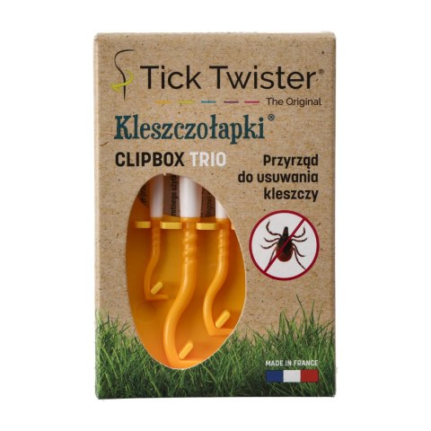 Kleszczołapki przyrząd do usuwania kleszczy Tick Twister® Clipbox Trio z brelokiem, żółte 3 szt. Tick Twister