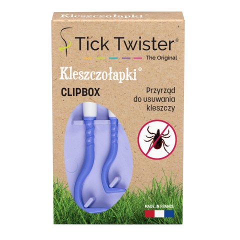 Kleszczołapki przyrząd do usuwania kleszczy Tick Twister® Clipbox z brelokiem, fioletowe 2 szt. Tick Twister