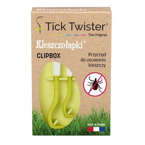 Kleszczołapki przyrząd do usuwania kleszczy Tick Twister® Clipbox z brelokiem, limonkowe 2 szt. Tick Twister