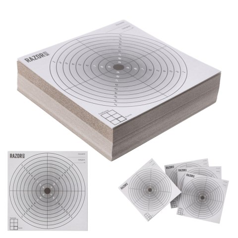 Komplet 100 x tarcza strzelecka RGun 14x14 czarny środek RGun