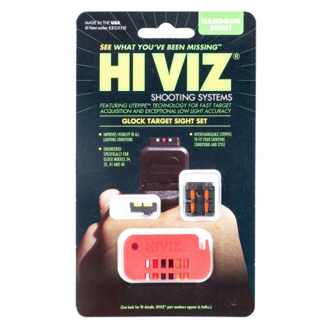 Komplet HIVIZ GLT178 muszka + szczerbinka do Glocka Peltor