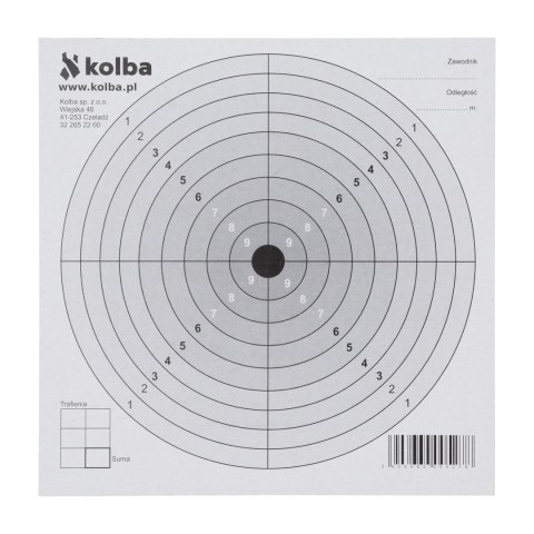 Komplet tarcz strzeleckich 14x14 cm czarny środek 100 szt. NN