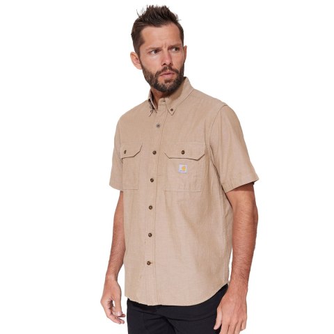Koszula Carhartt Loose Chambray z krótkim rękawem dark tan chambray Carhartt