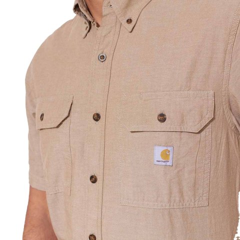 Koszula Carhartt Loose Chambray z krótkim rękawem dark tan chambray Carhartt