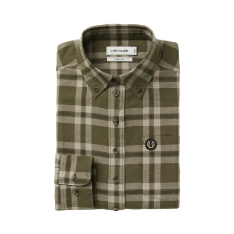 Koszula damska Chevalier Teal Light Flannel Olive Green Checked Chevalier