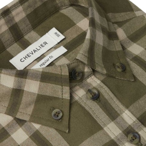 Koszula damska Chevalier Teal Light Flannel Olive Green Checked Chevalier