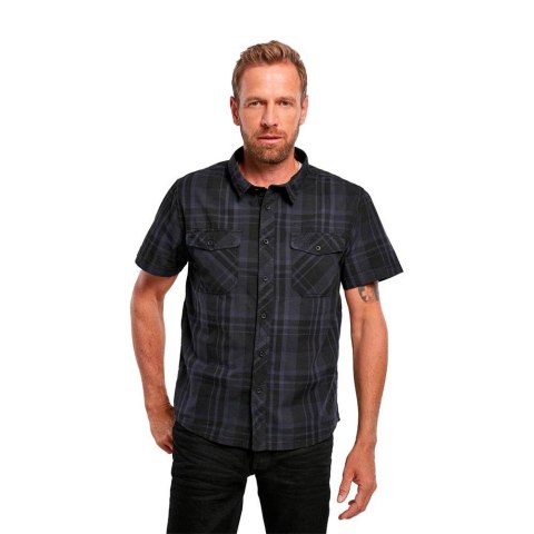 Koszula męska Brandit Roadstar krótki rękaw czarno/niebieska Brandit