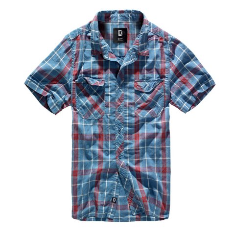 Koszula męska Brandit Roadstar krótki rękaw czerwono/niebieska Brandit