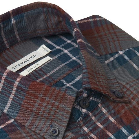 Koszula męska Chevalier Falcon Flannel Rust checked Chevalier