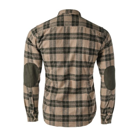 Koszula męska Tagart Alaska slim, flanelowa, beżowa w zieloną kratę Tagart