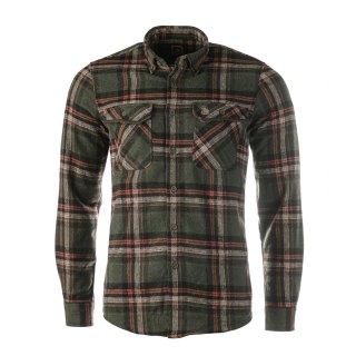 Koszula męska Tagart Jukon, flanelowa, zielona w biało-czerwoną kratę Tagart