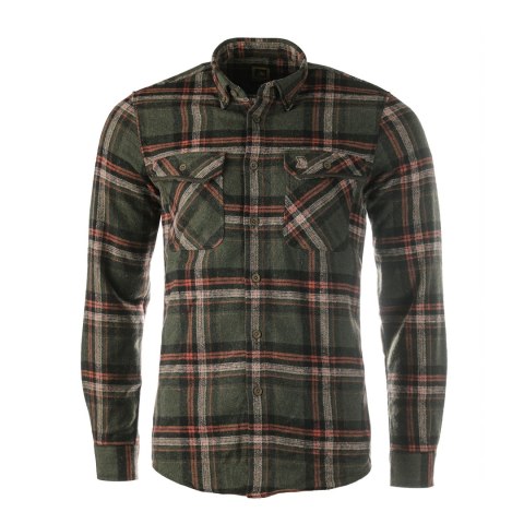 Koszula męska Tagart Jukon, flanelowa, zielona w biało-czerwoną kratę Tagart