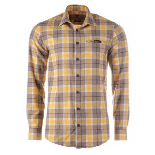 Koszula męska Tagart Sunny slim, flanelowa, w zółto-brązową kratę Tagart