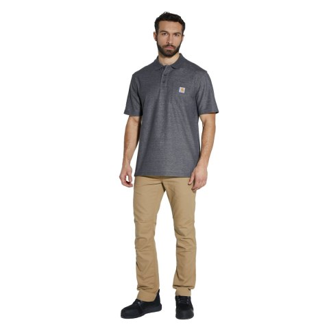 Koszulka Carhartt Polo Midweight Pocket - carbon heather Carhartt