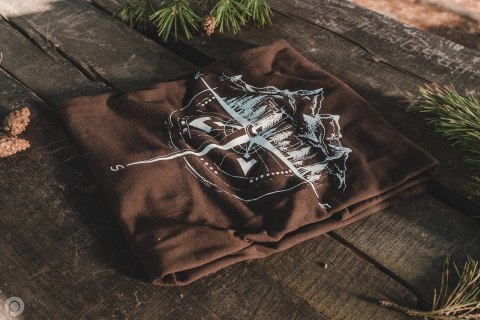 Koszulka męska TigerWood Róża Wiatrów brązowy Tigerwood