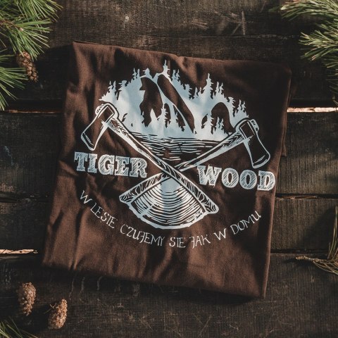 Koszulka męska TigerWood Two Axes brązowa Tigerwood