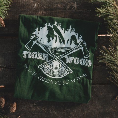 Koszulka męska TigerWood Two Axes zielona Tigerwood