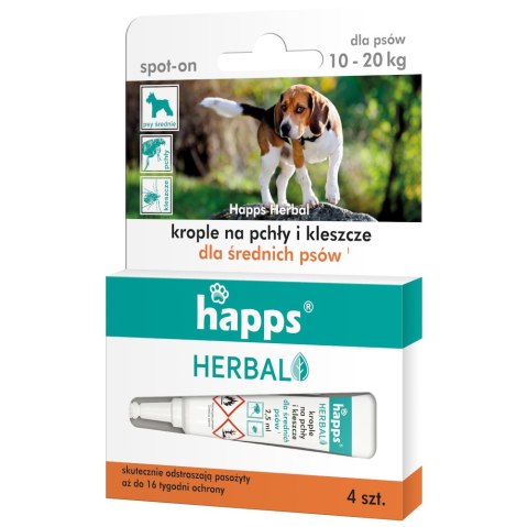 Krople Happs przeciw pchłom i kleszczom pies 10 - 20 kg Happs