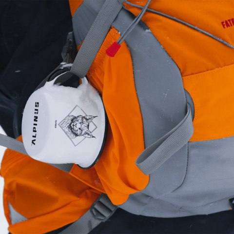 Kubek emaliowany Alpinus Ryś biały 0,28 l Alpinus
