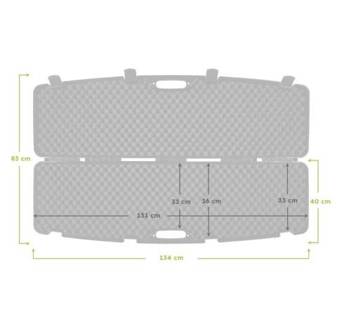 Kufer na broń Megaline 130x35x12 czarny klamry Megaline