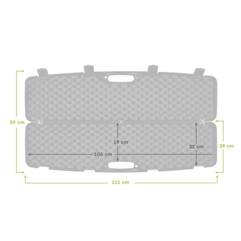 Kufer na bron Megaline czarny 110x25x11 cm klamry Megaline