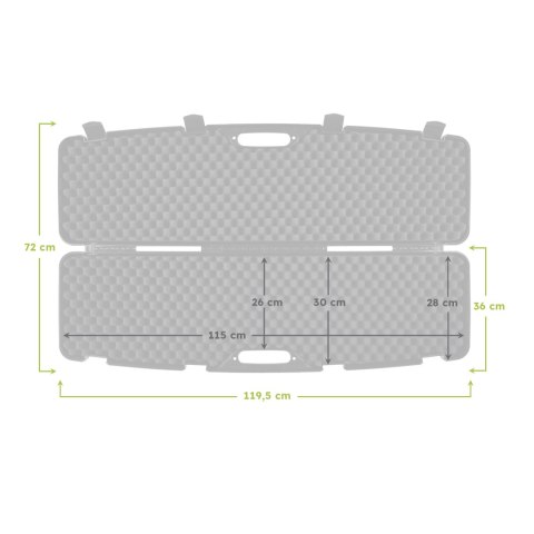 Kufer na bron Megaline czarny 118x30x11cm klamry Megaline