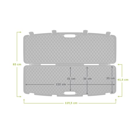 Kufer na bron Megaline czarny 118x35x11cm klamry Megaline