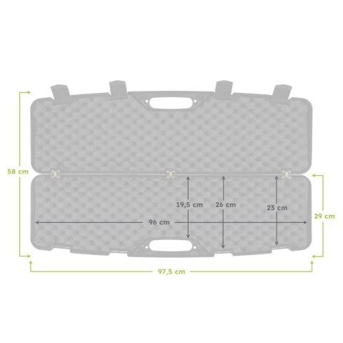 Kufer na bron Megaline czarny 97x25x10 cm klamry Megaline