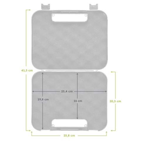 Kufer na pistolet Megaline 24,5x17,8x3,9 cm czarny z czarnymi klamrami Megaline