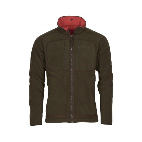 Kurtka męska polarowa Pinewood dwustronna Furudal, brązowo/czerwona Pinewood