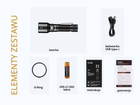 Latarka LED Fenix C7 czarna Fenix