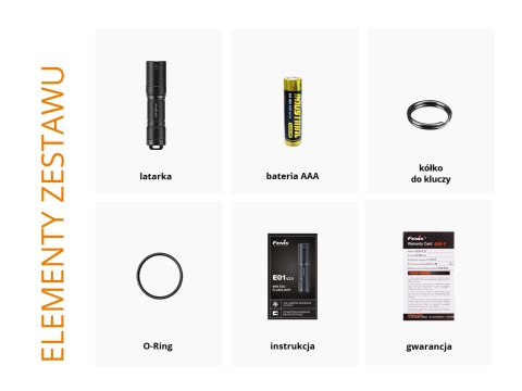 Latarka LED Fenix E01 V2.0 czarna Fenix