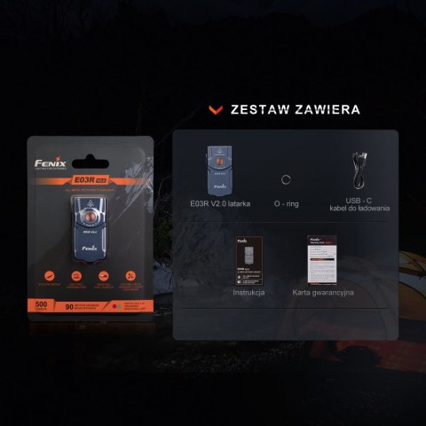Latarka LED Fenix E03R V2.0 niebieska Fenix
