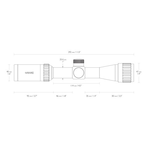 Luneta celownicza Hawke Vantage 1" 2-7x32 AO Mil Dot Hawke Optics