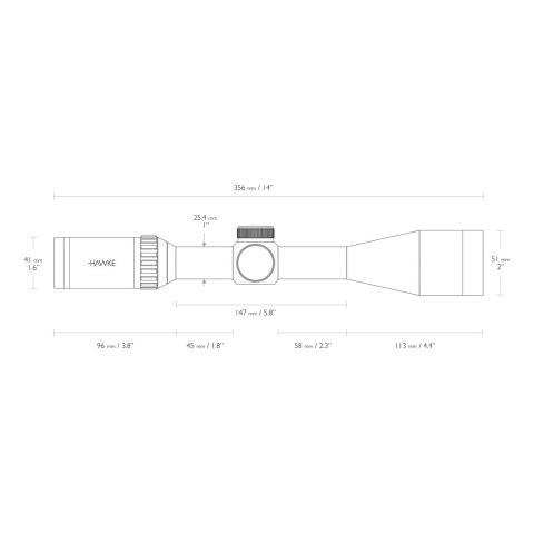 Luneta celownicza Hawke Vantage 1" 4-16x44 SF Half Mil Dot Hawke Optics