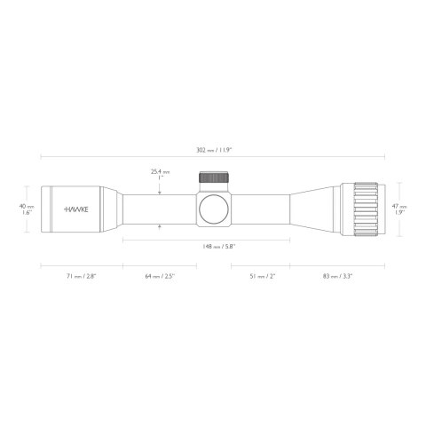 Luneta celownicza Hawke Vantage 1" 4x32 AO Mil Dot Hawke Optics