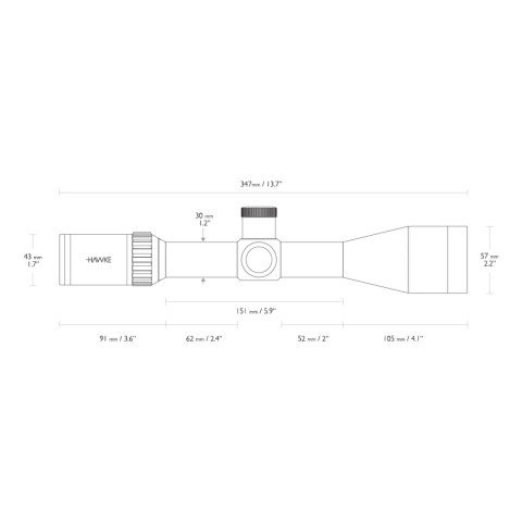 Luneta celownicza Hawke Vantage 30 WA 4-16x50 IR SF .17 HMR 16x Hawke Optics