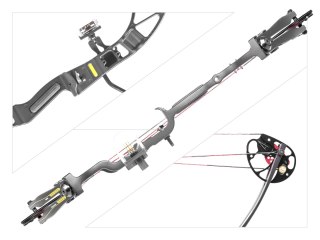 Łuk bloczkowy dla dorosłych i młodzieży Ek Rex Quad 15-55 lb 28" czarny Poe Lang