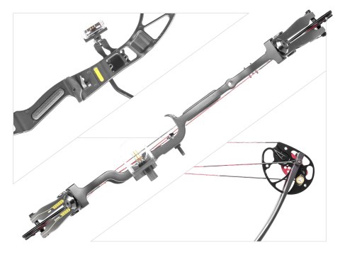 Łuk bloczkowy dla dorosłych i młodzieży Ek Rex Quad 15-55 lb 28" czarny Poe Lang
