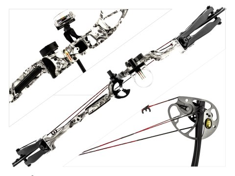 Łuk bloczkowy dla dorosłych i młodzieży Poe Lang Rex 15-55 lb 28" skull camo Poe Lang